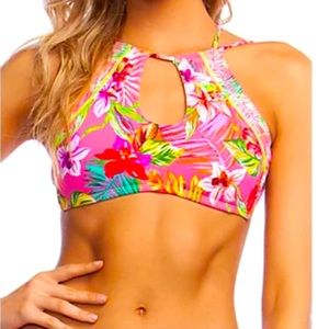 NWT HOBIE Tropical Strappy Bikini Top